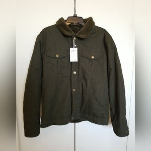 Vcansion Men's Classic Cotton Jacket Coat Fleece Lined Windproof Outerwear